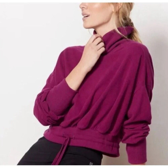 Sweaty Betty Womens Melody Luxe‎ Fleece Pullover Sweatshirt MEDIUM Amaranth Pink - Picture 1 of 11